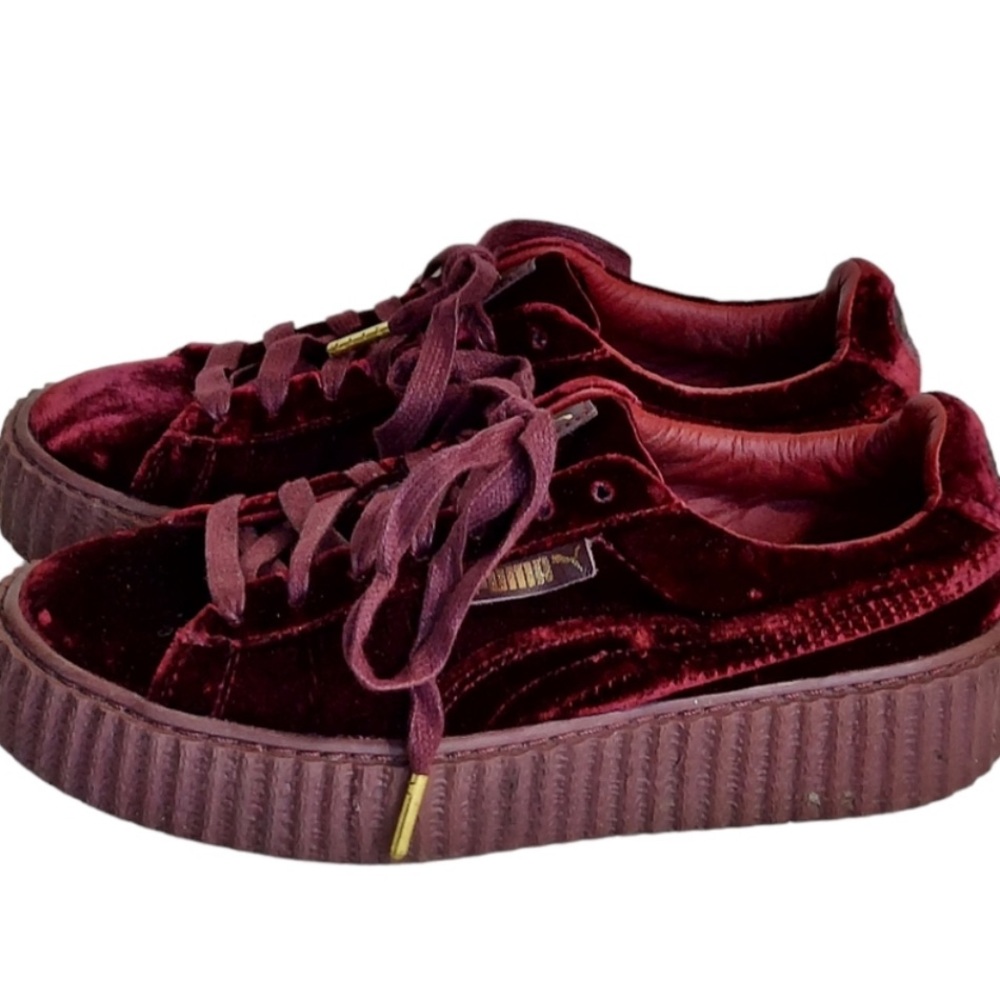 Fenty Puma Creeper Velvet Rihanna Royal Purple Burgundy Shoes